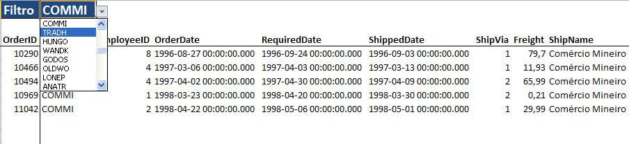 Filtro com Lista de Dados no Excel