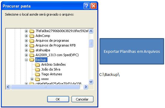 Exportar Planilhas em Arquivos – Criar pastas e arquivos