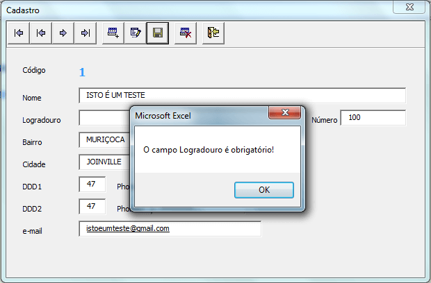 Cadastro VBA Excel com Validação de Dados