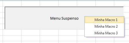 Menu Suspenso no Excel – VBA