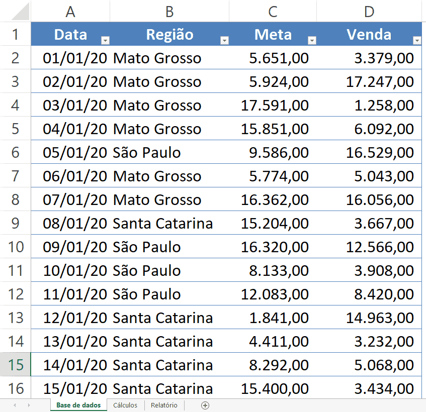 Excel - Tabela com barra de rolagem 1