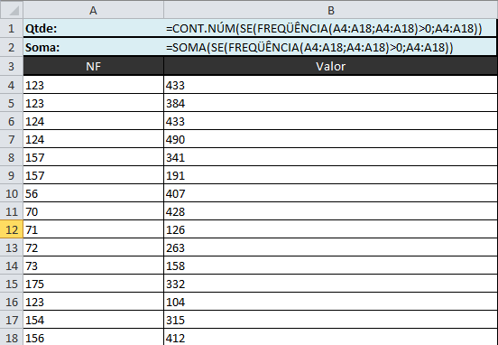 valores distintos excel 1