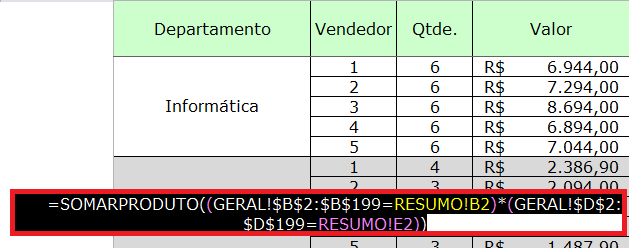 Contar e Somar Condicional utilizando Somarproduto Excel