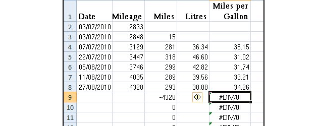 Compreendendo mensagens de erros em fórmulas Excel