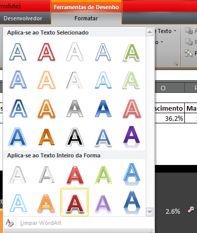 Gráfico Excel com indicação do crescimento com seta 8
