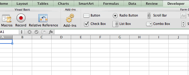 Habilitar guia Desenvolvedor no Excel 2011 para Mac – Editor visual basic VBA