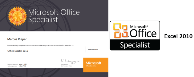 Certificação Microsoft Specialist Excel 2010 – MOS 77-882