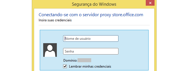 Conectando-se com o servidor proxy store.office.com – Excel 2013