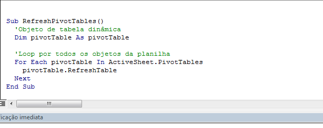 Atualizar tudo no Excel: Como Atualizar todas as Tabelas Dinâmicas com VBA?