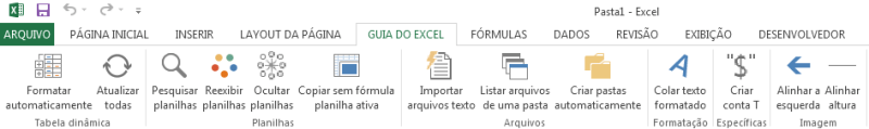 Customizar faixa de opções Guia do Excel 6