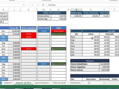 Controle de Hora Extra – Excel 2007 / 2010 / 2013 – Planilha de hora extra 3.0