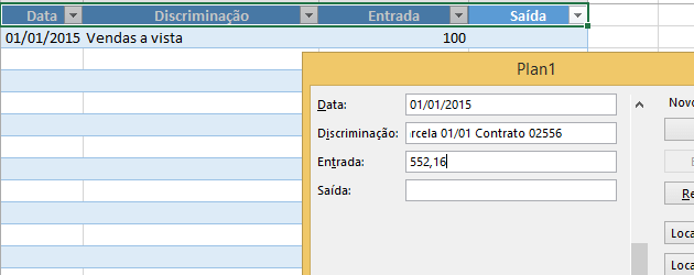 Excel – Função Formulário