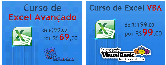 Promoção de cursos de VBA e Excel Avançado