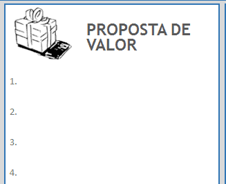 Proposta de valor Canvas Excel