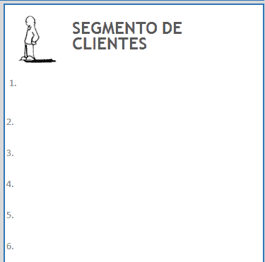 Segmento de clientes Canvas Excel