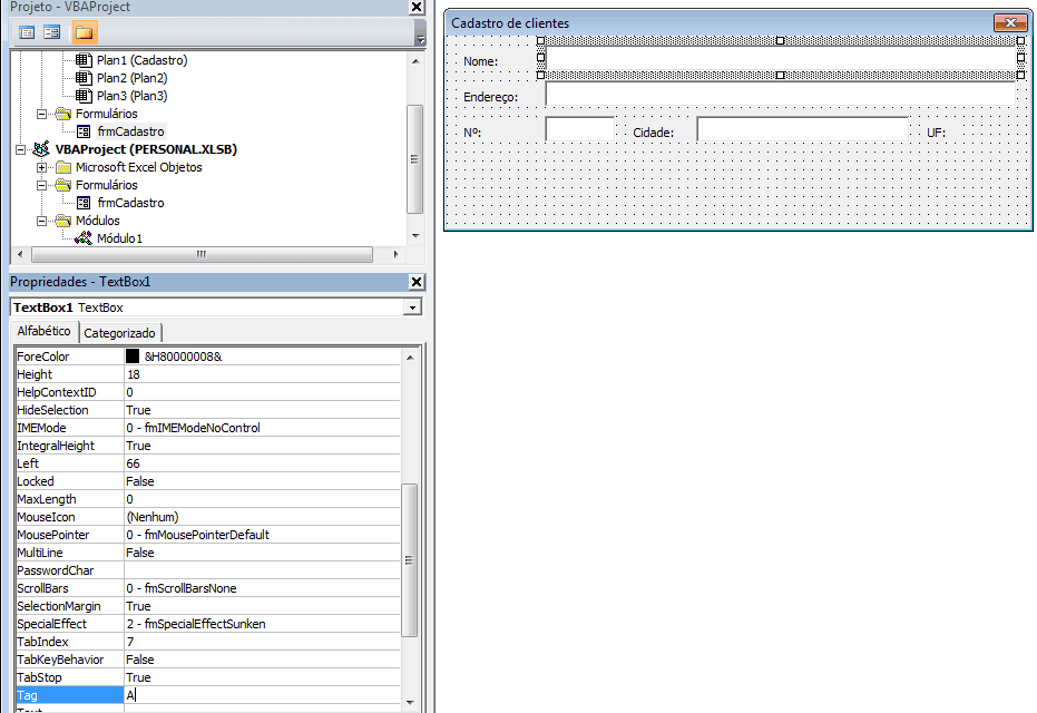Formulário de cadastro VBA Excel automático 5