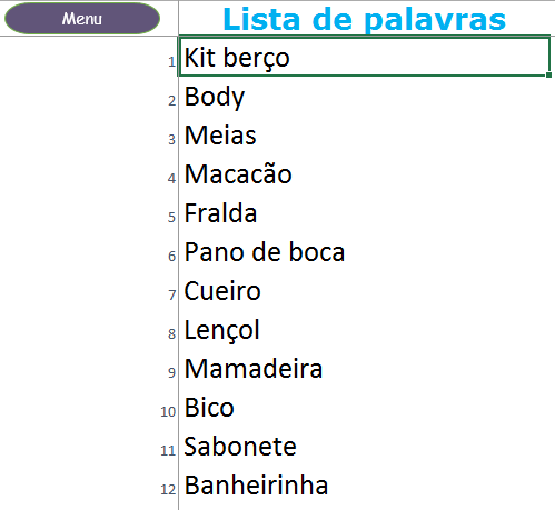 Planilha Excel para Bingo Chá de Bebê - Excel e VBA Planilha Excel para Bingo Chá de Bebê - Excel e VBA