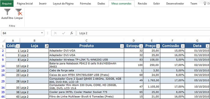 AutoFiltro Excel – Filtrar dados automaticamente no Excel