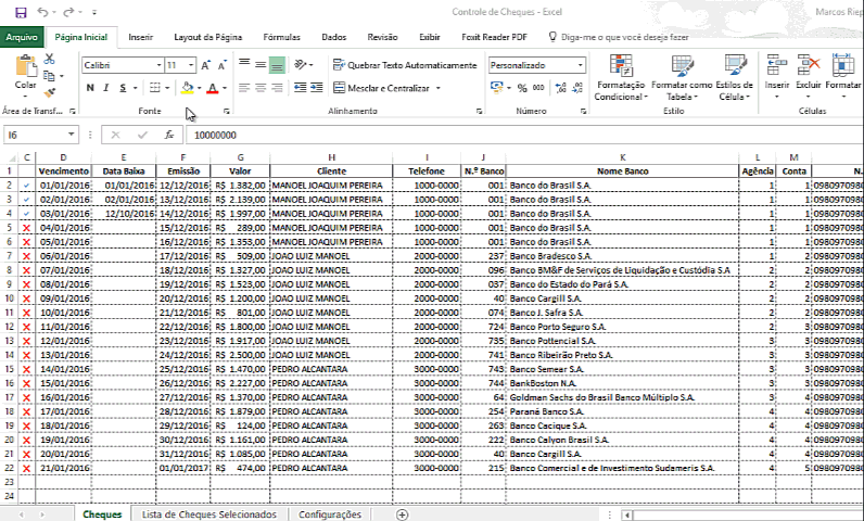 Calendário na célula Excel