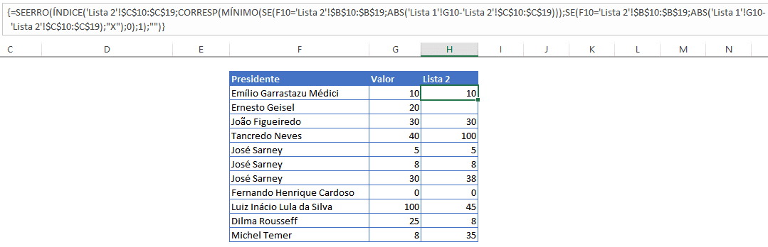 Busca aproximada de valores com condições 4
