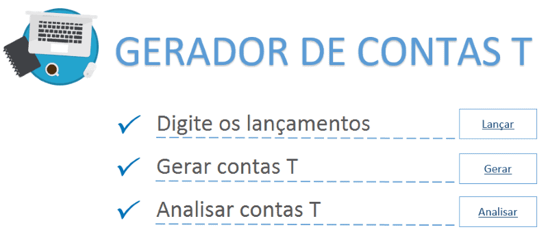 Planilha contas T - Criar contas T automaticamente no Excel 3