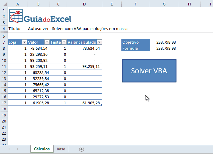 Solver e VBA no Excel - Automatizar a solução de problemas