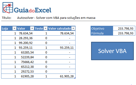 Solver e VBA Excel 4