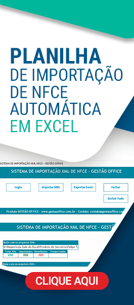 Planilha de importação de NFCe automática em Excel