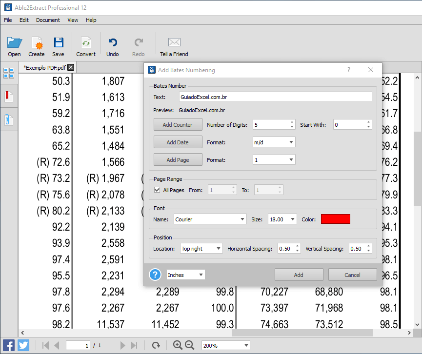 PDF para Excel