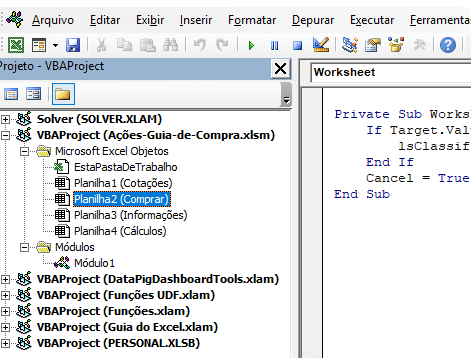 Cotações bovespa no Excel 17