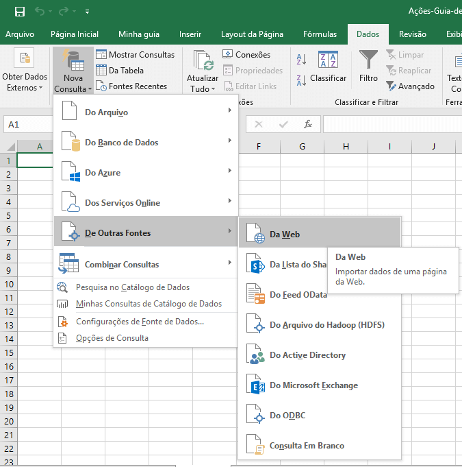 Cotações bovespa no Excel 3