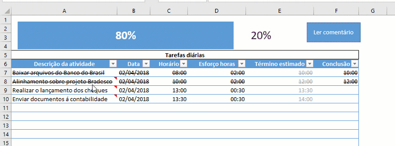 Ler comentários VBA Excel
