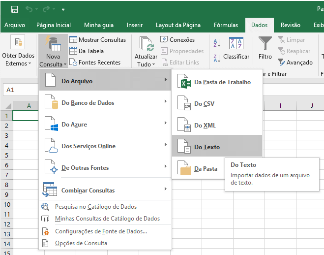 Excel Abrir arquivo texto grande com power query 1
