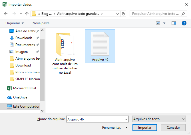 Excel Abrir arquivo texto grande com power query 2