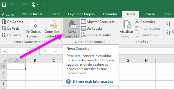 excel dados obter e transformar