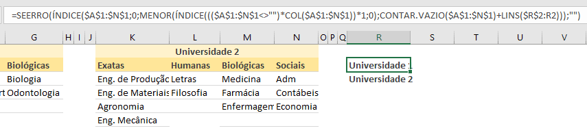 Validação de dados tripla dinâmica no Excel 2