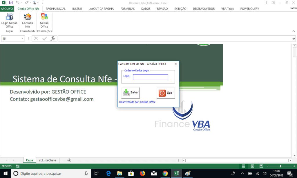 Download nfe xml Excel