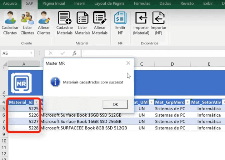 SAP Script VBA Excel