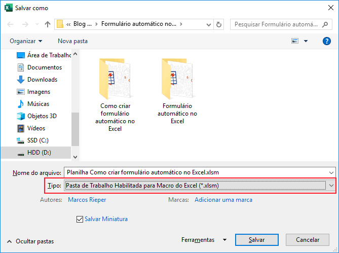 Como criar formulário automático no Excel 11