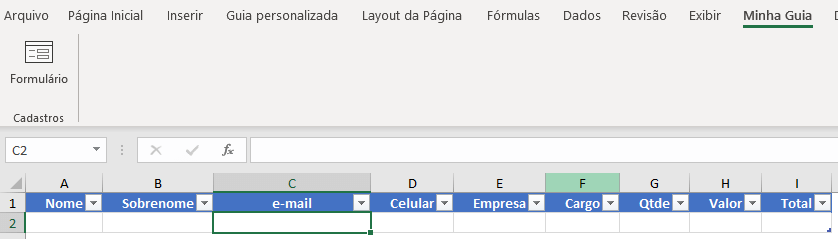 Como criar formulário automático no Excel 7