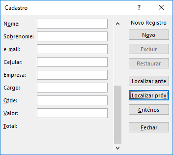 Como criar formulário automático no Excel 8