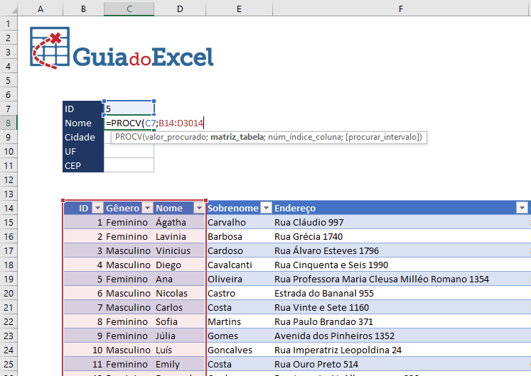 PROCV no Excel Aprenda Passo a passo 2