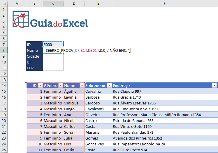 PROCV no Excel Aprenda Passo a passo 7