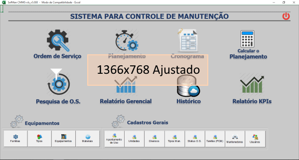 Excel ajustado com a resolução do monitor