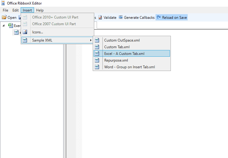 Criar ribbon no Excel 4