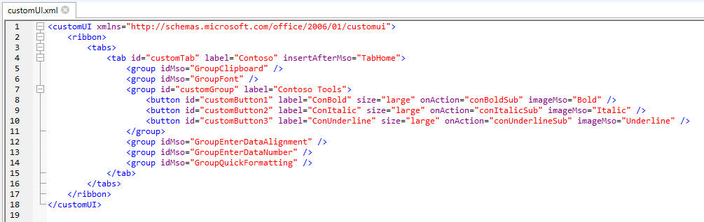 Criar ribbon no Excel 5