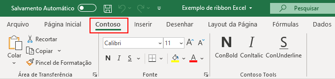 Criar ribbon no Excel 7