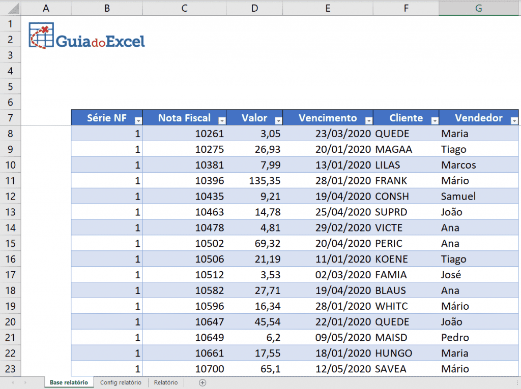 Como criar relatório no Excel