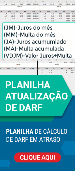 Planilha de Atualização de DARF