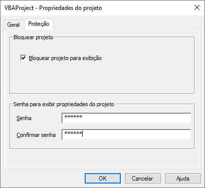 Bloquear ocultar e senha código VBA RV VBA Locker 2